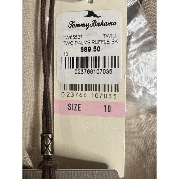 NEW Tommy Bahama Two Palms Tan FRAY FRINGE RUFFLE LINEN PENCIL SKIRT 10 $89.50 - Picture 8 of 10